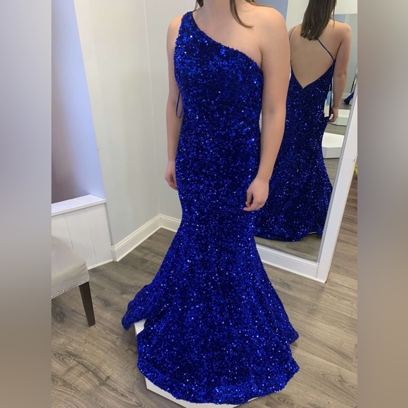 Prom Dress Size 8 Cobalt Blue - Picture 1 of 2
